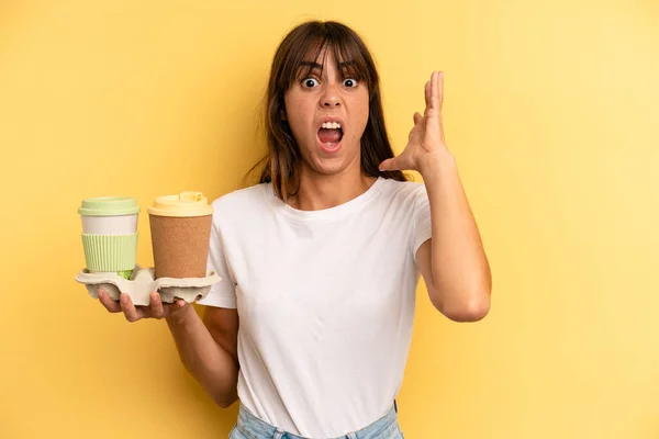 Screaming Hands Air Take Away Coffees — Stockfoto