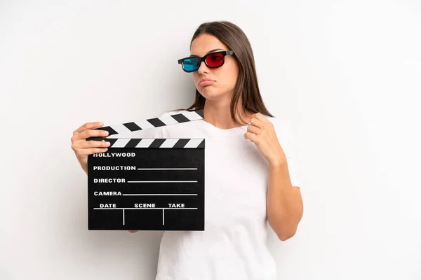 Pretty Woman Feeling Stressed Anxious Tired Frustrated Movie Film Concept — Stockfoto
