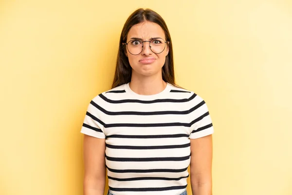 Young Adult Pretty Woman Looking Goofy Funny Silly Cross Eyed — Stockfoto