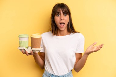 feeling extremely shocked and surprised. take away coffees