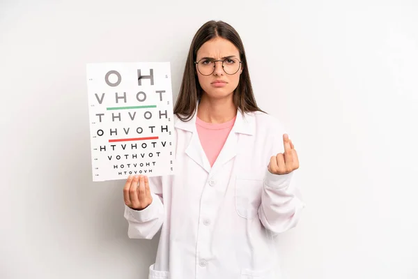 Bella Donna Sente Arrabbiato Infastidito Ribelle Aggressivo Visione Ottica Concetto — Foto Stock