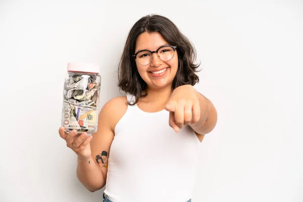 Hispanic Pretty Girl Feeling Stressed Anxious Scared Hands Head Dollar — Foto Stock