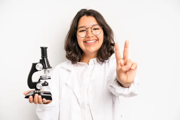 Hispanic Pretty Girl Looking Serious Showing Open Palm Making Stop — Foto de Stock