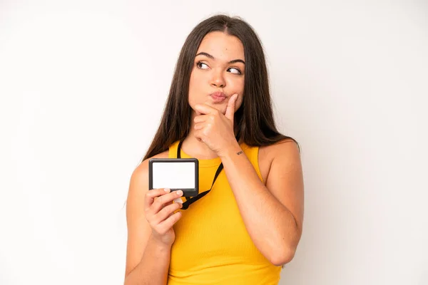 Hispanic Pretty Woma Smiling Proudly Confidently Making Number One Vip — Stock Photo, Image