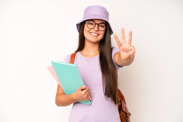 Hispanic Pretty Woma Screaming Hands Air University Student Concept — Foto Stock