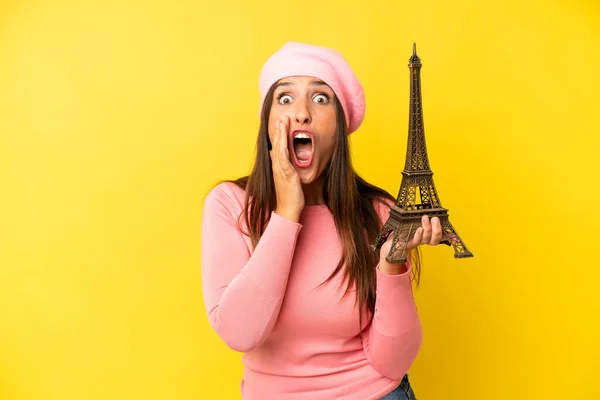 Hispanic Young Adult Woman Feeling Shocked Scared France French Concept — Stock Photo, Image