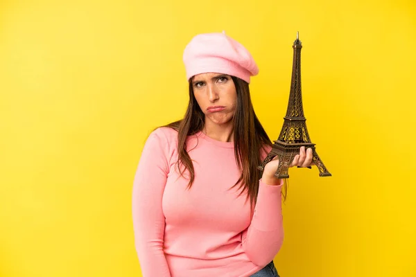 Hispanic Young Adult Woman Feeling Sad Whiney Unhappy Look Crying — Stock Photo, Image