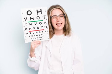 caucasian pretty woman looking shocked, scared or terrified, covering face with hand. optical vision test concept