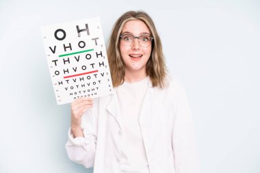 caucasian pretty woman feeling bored, frustrated and sleepy after a tiresome. optical vision test concept