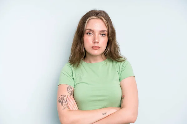 Caucasian Pretty Woman Feeling Displeased Disappointed Looking Serious Annoyed Angry — Stock Photo, Image