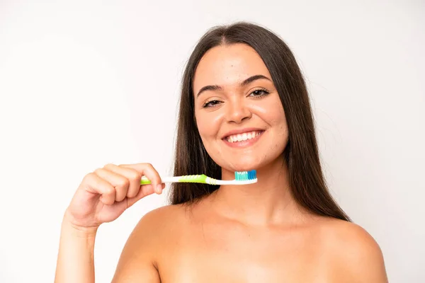 Muito Jovem Adulto Mulher Dentes Cuidado Conceito — Fotografia de Stock