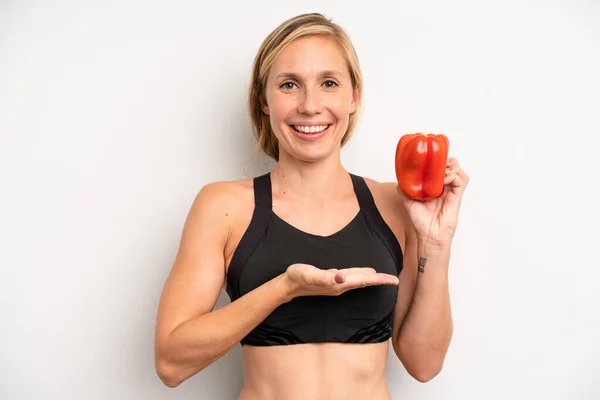 Bastante Joven Adulto Mujer Fitness Dieta Concepto — Foto de Stock