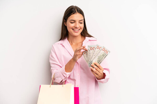 young pretty woman with shopping bags