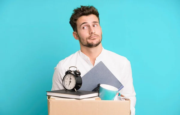 Young Handsome Employee Man Dismissal Box — Stock Photo, Image