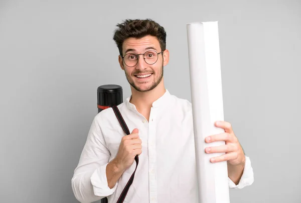 Ung Stilig Universitetsarkitektur Student Man — Stockfoto