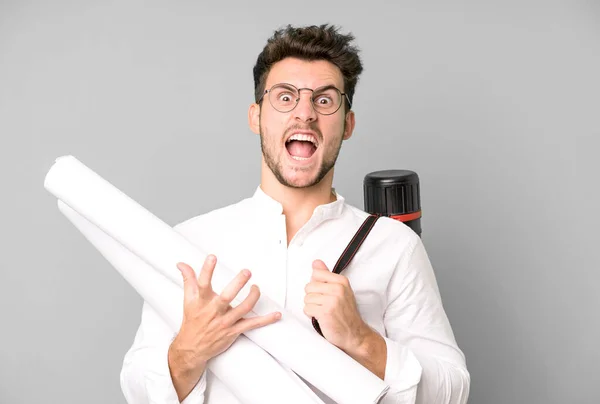 Jovem Bonito Estudante Arquitetura Universitária Homem — Fotografia de Stock