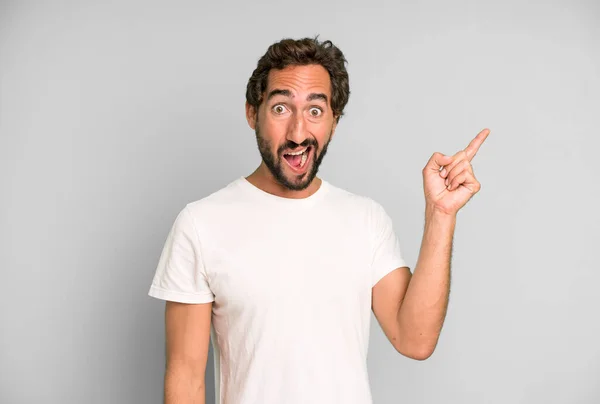 Young Crazy Man Feeling Happy Excited Genius Realizing Idea Cheerfully — Stock Photo, Image