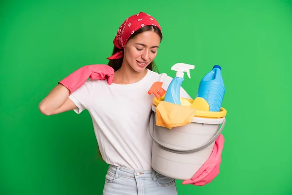 Joven Bonita Mujer Sintiéndose Estresada Ansiosa Cansada Frustrada Concepto Ama — Foto de Stock