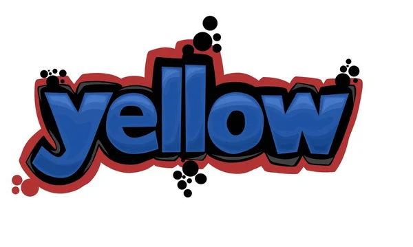 Fresco Diseño Graffiti Escritura Amarilla — Archivo Imágenes Vectoriales