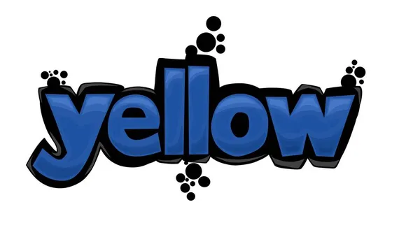 Cool Yellow Psaní Graffiti Design — Stockový vektor