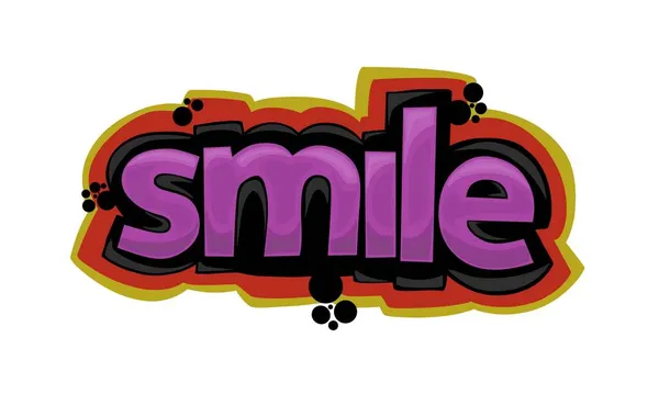 Cool Smile Escrita Grafite Design — Vetor de Stock