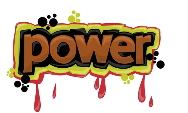 Cool Power Skriva Graffiti Design — Stock vektor
