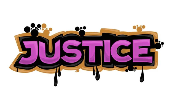 Cool Justice Écriture Graffiti Design — Image vectorielle