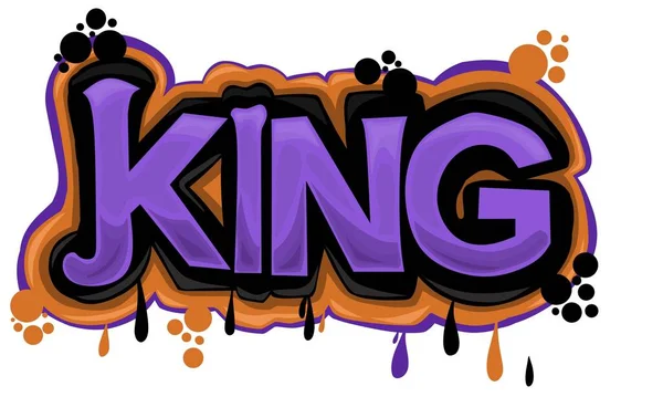 King Coloré Écriture Graffiti Design — Image vectorielle