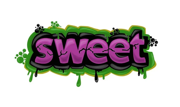 Sweet Barevné Psaní Graffiti Design — Stockový vektor