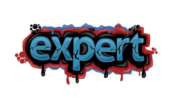 Kleurrijke Expert Schrijven Graffiti Ontwerp — Stockvector