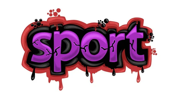 Colorido Diseño Graffiti Escritura Sport — Vector de stock