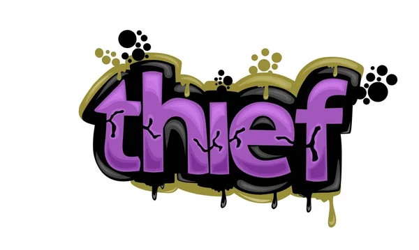 Barevný Thief Psaní Graffiti Design — Stockový vektor