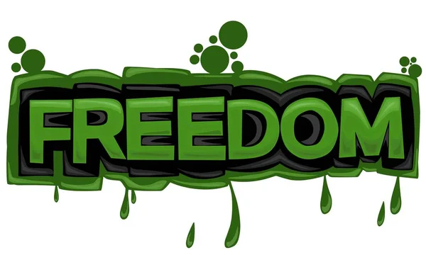 Coloré Freedom Écriture Graffiti Design — Image vectorielle