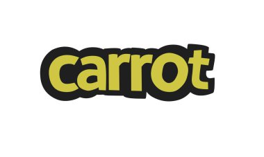 Beyaz arkaplan üzerine CARROT yazma vektör tasarımı