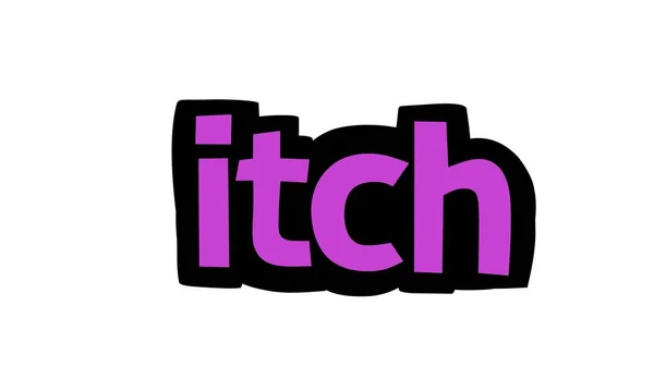 Itch Schrijven Vector Ontwerp Witte Achtergrond — Stockvector