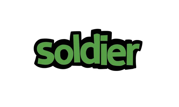 Soldier Writing Vector Design White Background — ストックベクタ