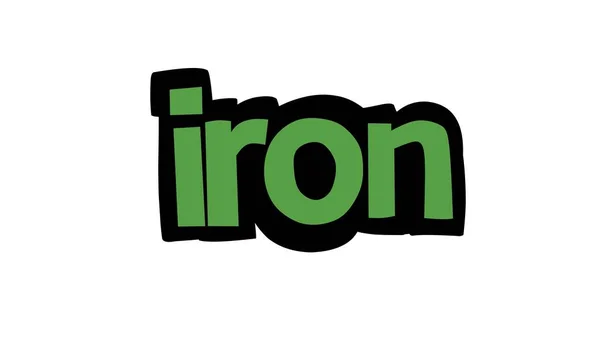 Iron Schrijven Vector Ontwerp Witte Achtergrond — Stockvector