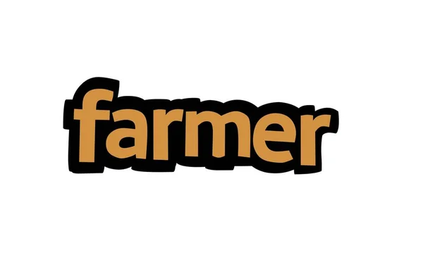 Farmer Lettering Vector Design Sobre Fundo Branco — Vetor de Stock