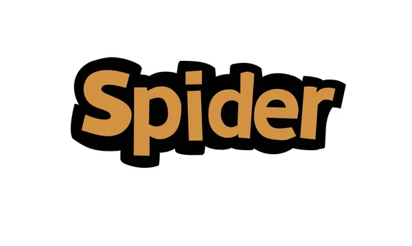 Spider Belettering Vector Ontwerp Witte Achtergrond — Stockvector