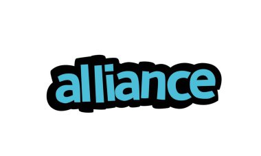 Beyaz arkaplanda ALLIANCE yazma vektör tasarımı