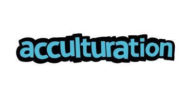 Beyaz arkaplan üzerine ACCULTURATION yazma vektör tasarımı