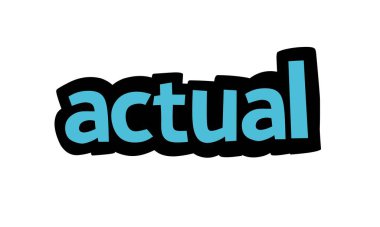 Beyaz arkaplanda ACTUAL yazma vektör tasarımı