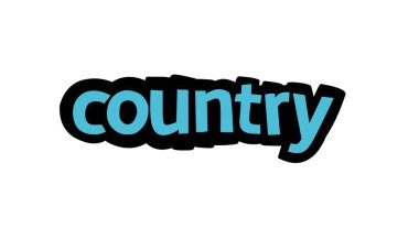 Beyaz arkaplana COUNTRY yazma vektör tasarımı