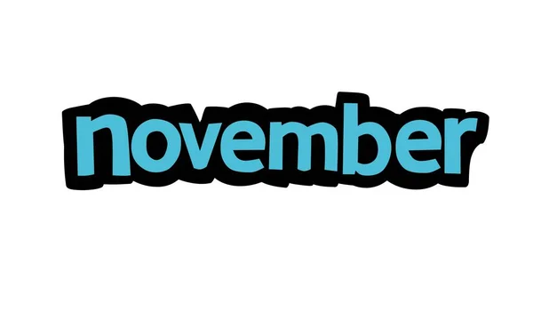 November Schrijven Vector Ontwerp Witte Achtergrond — Stockvector