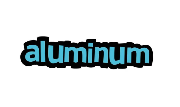 Projeto Vetor Escrita Aluminum Fundo Branco — Vetor de Stock