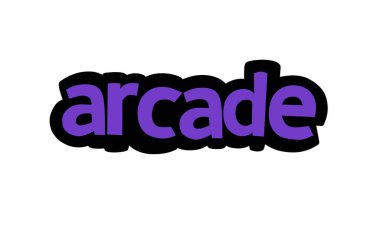 Beyaz arkaplan üzerine ARCADE yazma vektör tasarımı