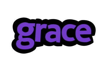Beyaz arkaplanda GRACE yazma vektör tasarımı