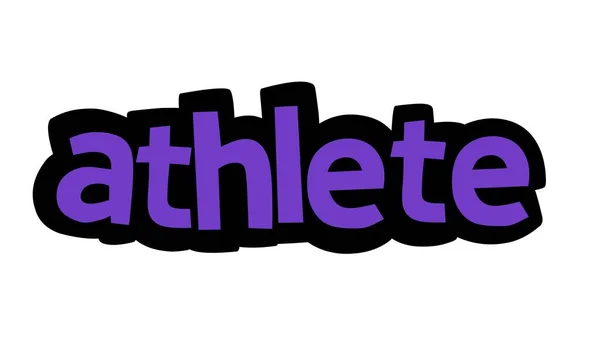 Athlete Schreibvektordesign Auf Weißem Hintergrund — Stockvektor