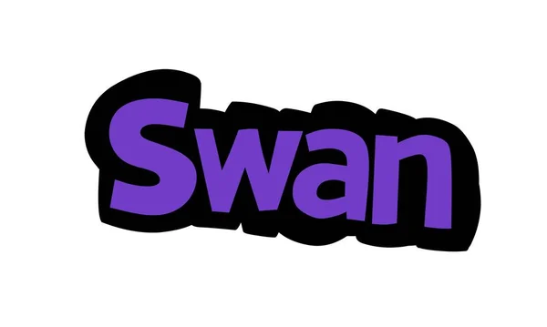 Swan Schreibvektordesign Auf Weißem Hintergrund — Stockvektor