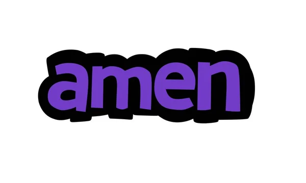 Beyaz arkaplanda AMEN yazma vektör tasarımı